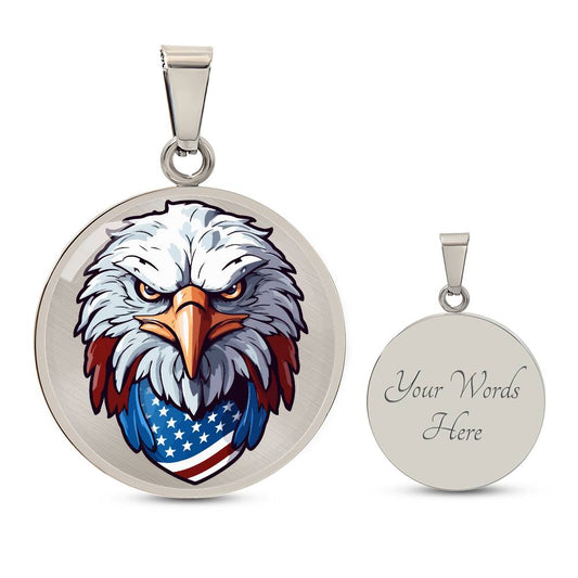 USA Proud Luxury Graphic Circle Necklace (custom engraving option is available)4