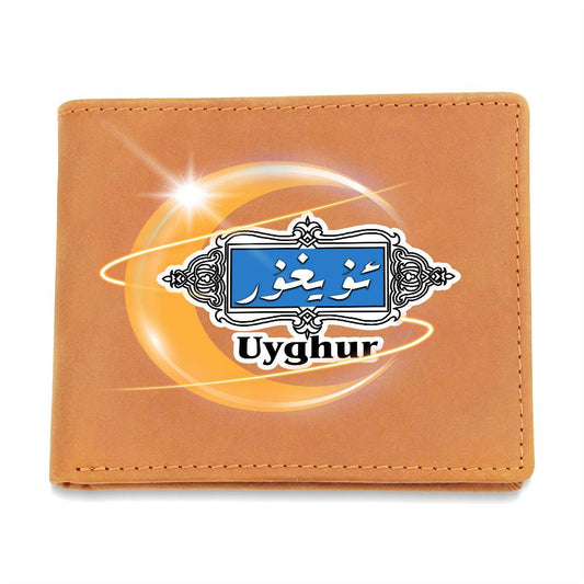 Proud Uyghur - Graphic Leather Wallet (Yellow moon)