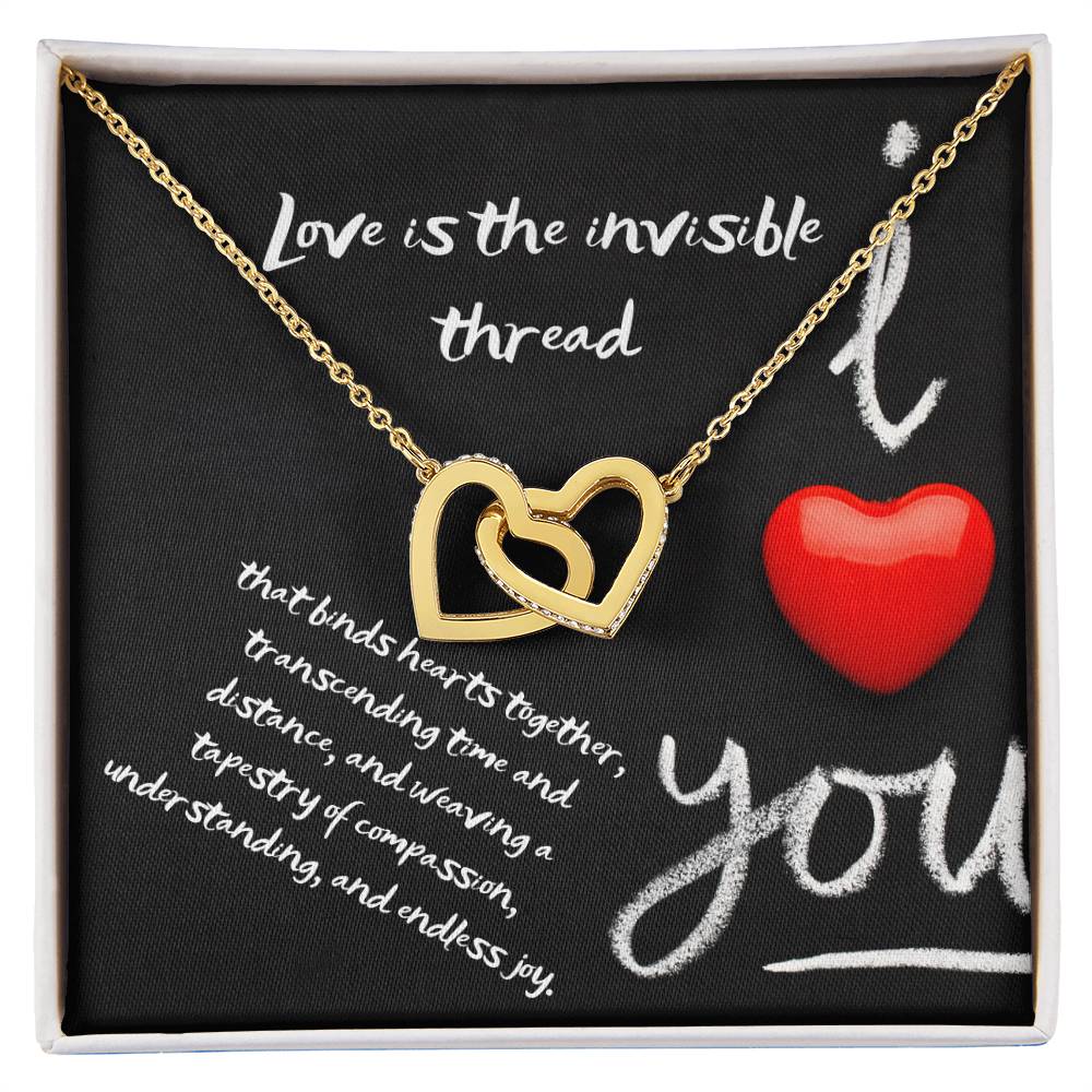 Gift for your love-Featuring two lovely hearts embellished with cubic zirconia crystals, the Interlocking Hearts necklace