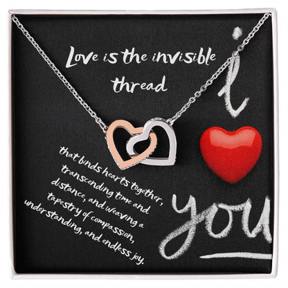 Gift for your love-Featuring two lovely hearts embellished with cubic zirconia crystals, the Interlocking Hearts necklace