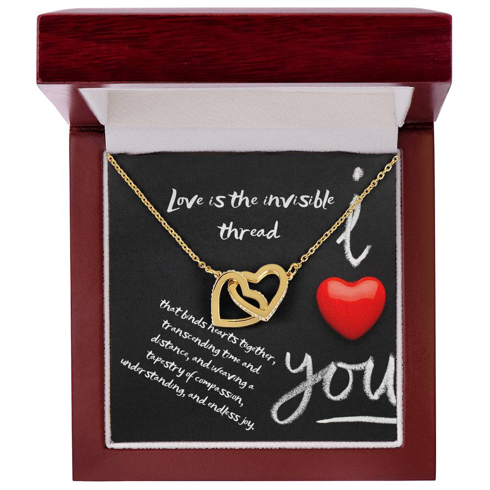 Gift for your love-Featuring two lovely hearts embellished with cubic zirconia crystals, the Interlocking Hearts necklace