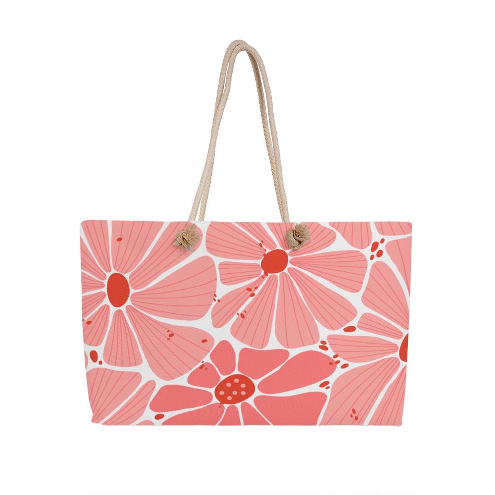 Pink Flower Weekender Tote Bag