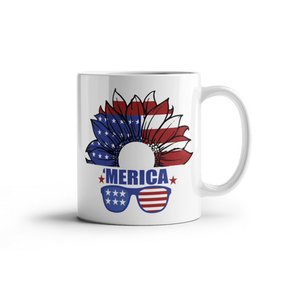 The USA Flower - White Ceramic Mug