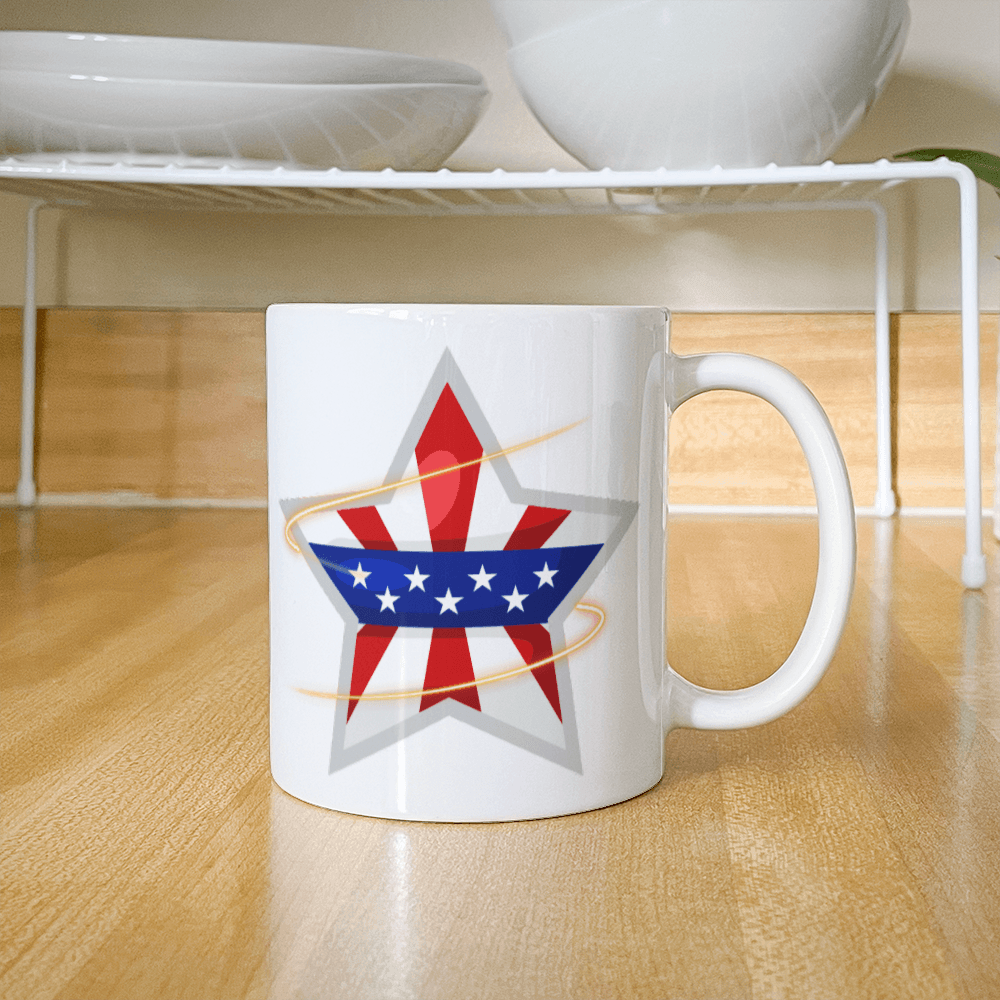 The USA star - White Ceramic Mug