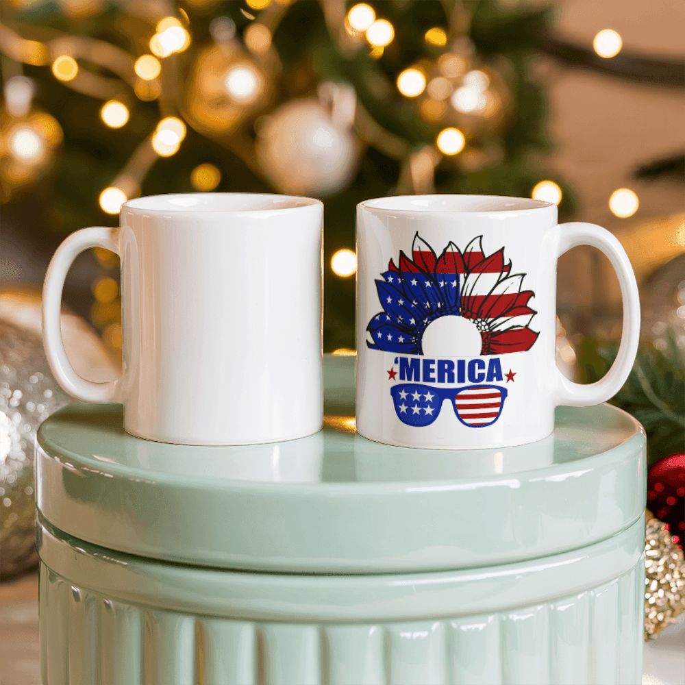 The USA Flower - White Ceramic Mug