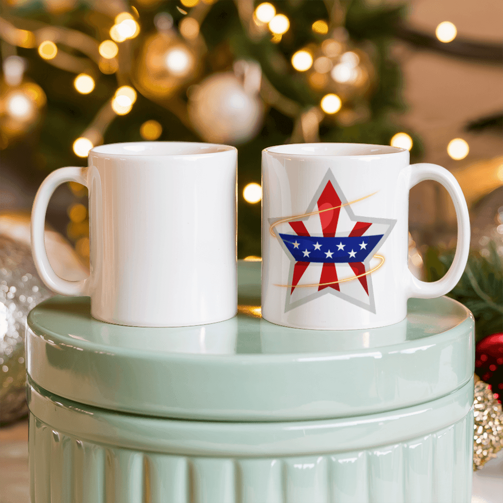 The USA star - White Ceramic Mug