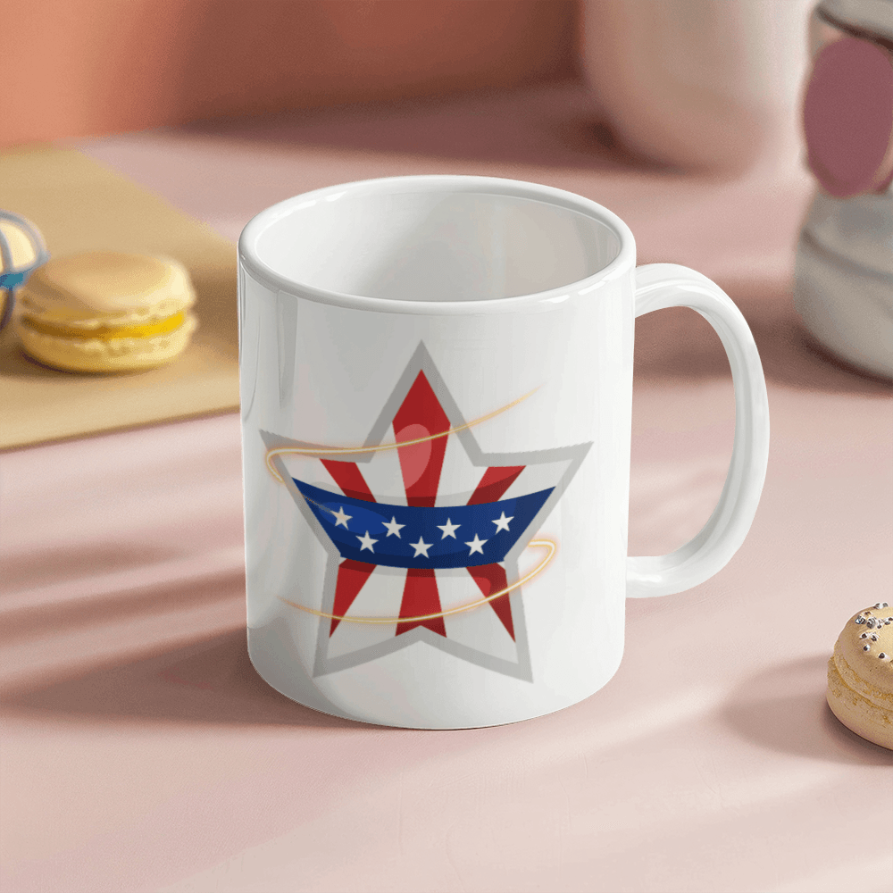 The USA star - White Ceramic Mug