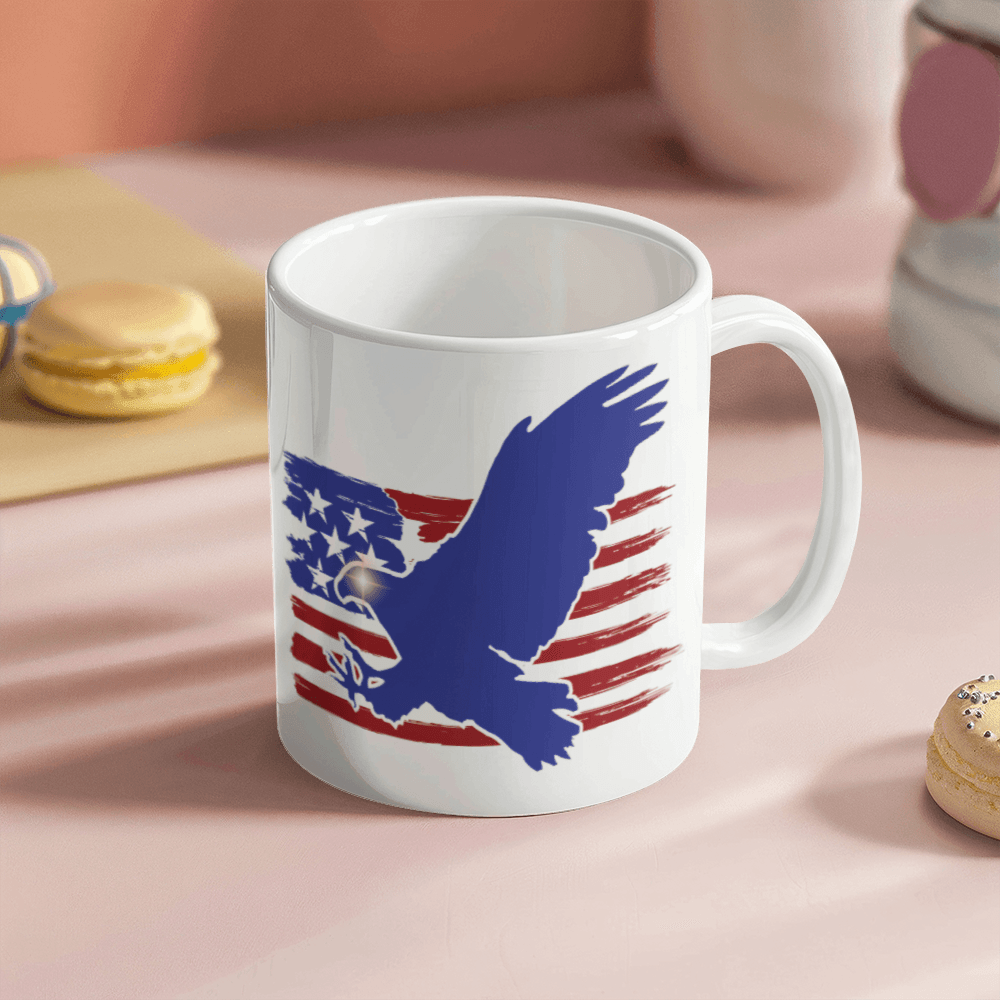 The USA eagle - White Ceramic Mug