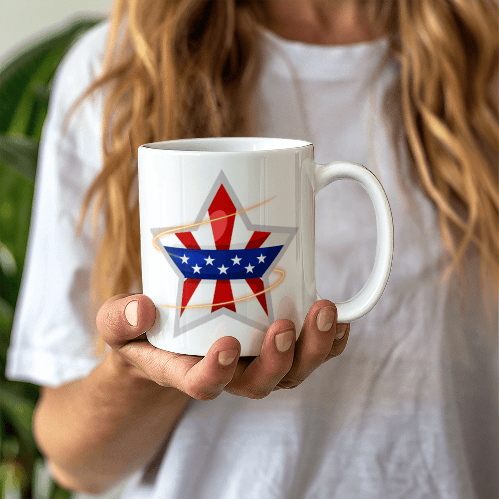 The USA star - White Ceramic Mug