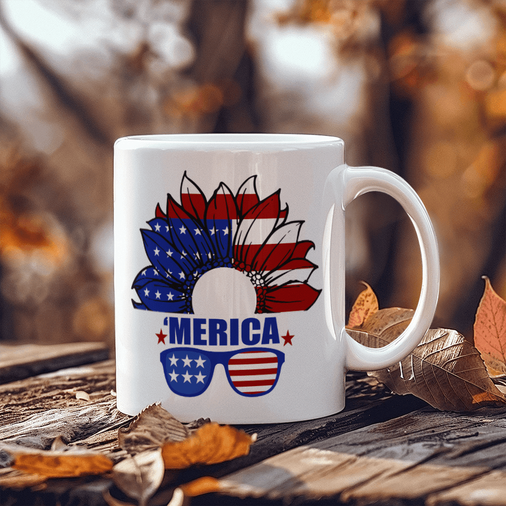 The USA Flower - White Ceramic Mug