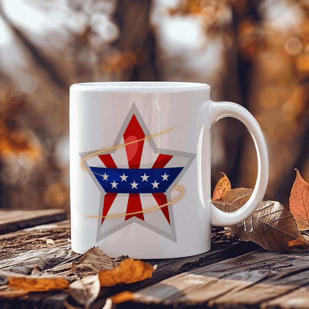 The USA star - White Ceramic Mug