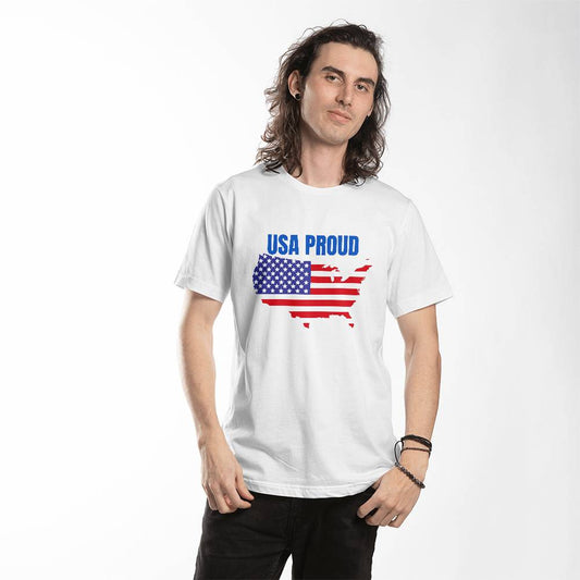 USA Proud Bella + Canvas 3001 Unisex T-Shirt Front Print 8