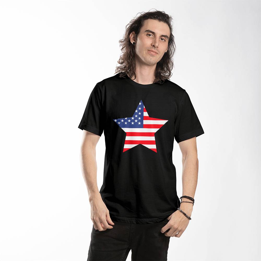 USA Proud Bella + Canvas 3001 Unisex T-Shirt Front Print 10