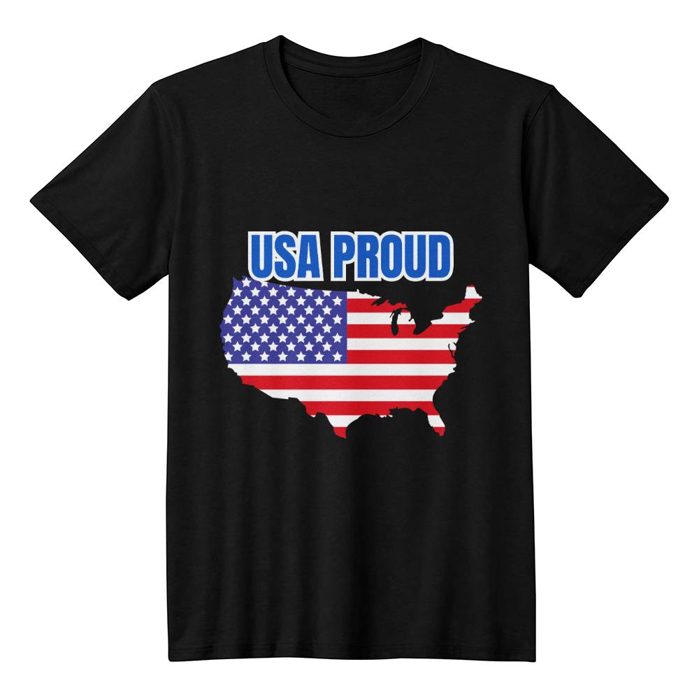 USA Proud Bella + Canvas 3001 Unisex T-Shirt Front Print 8