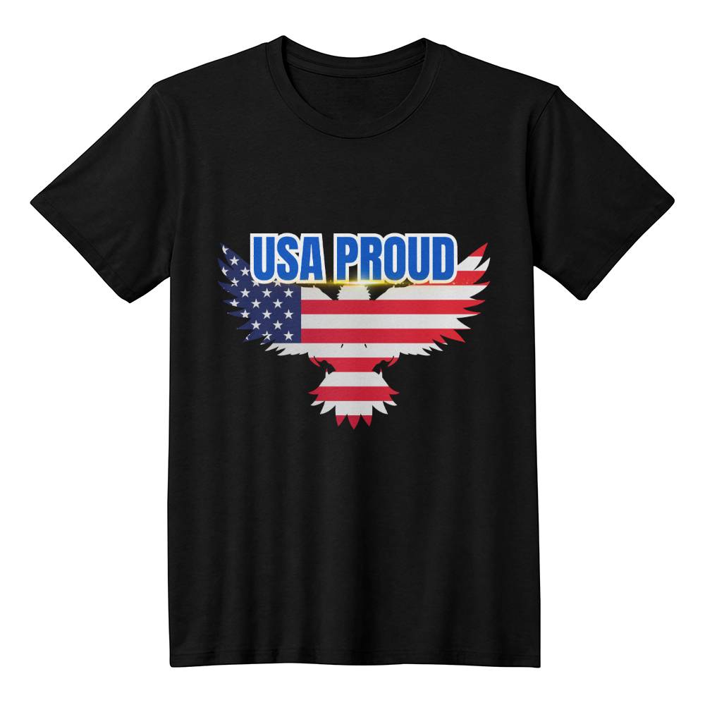 USA Proud Bella + Canvas 3001 Unisex T-Shirt Front Print 9