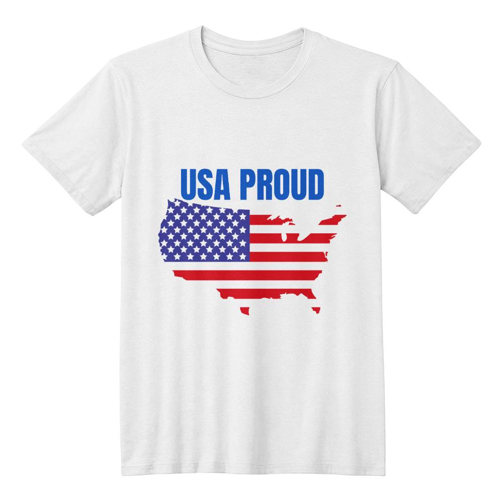 USA Proud Bella + Canvas 3001 Unisex T-Shirt Front Print 8