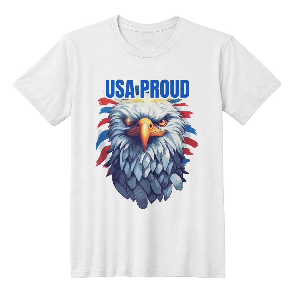 USA Proud Bella + Canvas 3001 Unisex T-Shirt Front Print 7