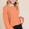 BOMBOM Long Sleeve Curved Hem Ribbed T-Shirt